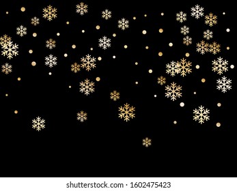 Winter snowflakes and circles border vector graphics. Unusual gradient snow flakes isolated poster background. New Year card border pattern template with cute snowflake elements isolated.