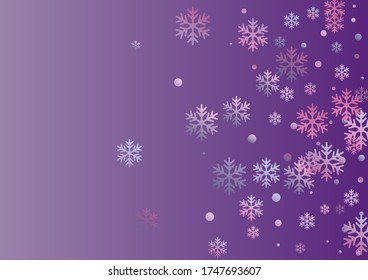 Winter snowflakes and circles border vector illustration. Unusual gradient snow flakes isolated poster background. New Year card border winter pattern with trendy snowflake shapes isolated.