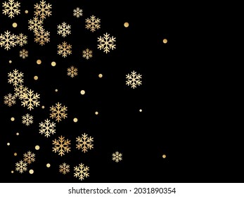 Winter snowflakes and circles border vector design. Unusual gradient snow flakes isolated poster background. New Year card border winter pattern with falling snowflake elements isolated.