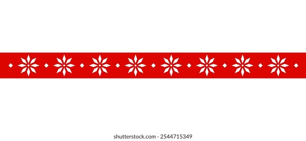 Winter snowflakes decorative border template isolated on white background.