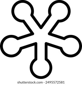 Icono de Vector negro plano de copos de nieve de invierno.