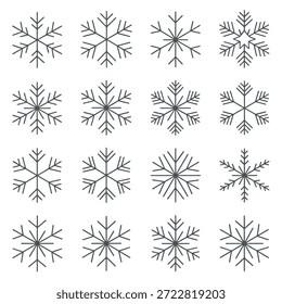 Winter Snowflakes and Frozen Nature Elements Collection