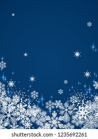 Winter snowflakes full vector large background