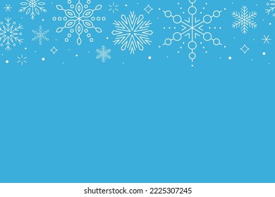 El invierno tira de nieve el fondo horizontal con espacio libre para el texto en color azul claro. Ilustración del vector