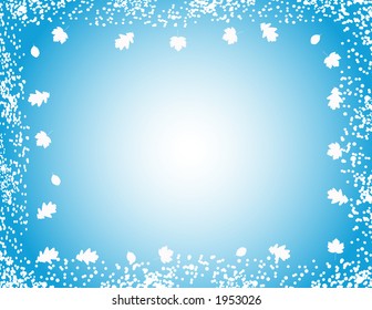 winter snowflakes and leaves border