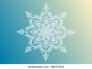 Winter snowflakes new year background.