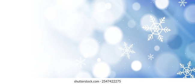 Winter Snowflakes on a Blue Background Design Vector