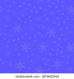 Copos de nieve de invierno en azul,
patrón vectorial. Fondo clásico minimalista. Patrón azul, ininterrumpido de invierno para decoración de diseño y regalos para Navidad. Festividades de copos de nieve para textiles e impresiones. 