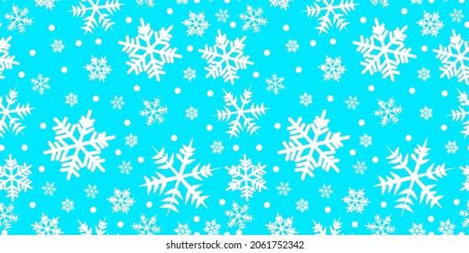 Winter snowflakes pattern background. Blue seamless snowflake pattern. Perfect for fabric, wallpaper, background, wrapping paper, craft, texture, book cover and others.