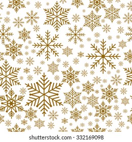 Winter snowflakes seamless background pattern. Vector illustration