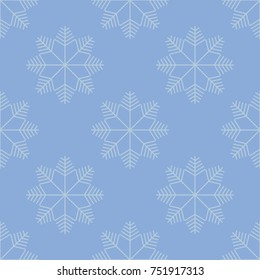 Winter snowflakes seamless pattern. Abstract vector background. Winter Holiday design, Christmas and New Year fashion prints. Light violet, gray and blue colors.