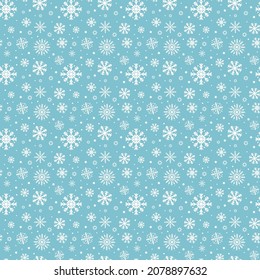 Los copos de nieve de invierno se hacen sin costuras. Fondo vectorial de Navidad. Plantilla fácil de editar para papel de pared, papel de envoltura, tela, scrapbooking, etc.