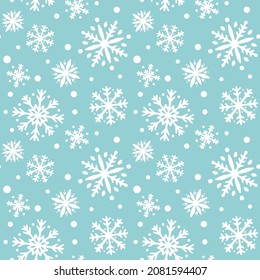 Los copos de nieve de invierno se hacen sin costuras. Fondo vectorial de Navidad. Plantilla fácil de editar para papel de pared, papel de envoltura, scrapbooking, tela, etc.