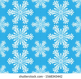 winter snowflakes seamless vector pattern