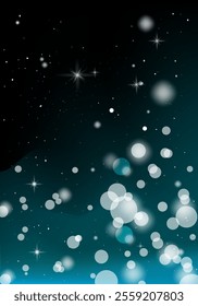 Winter snowflakes sky vector illustration. Snowy skyscape design for Christmas and New year background.