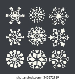 Winter snowflakes vector background. Christmas design.