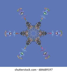 Winter snowflakes, vector background. Repeated texture for surface, wrapping paper, Snowflake on colored background.