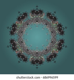 Winter snowflakes, vector background. Repeated texture for surface, wrapping paper, Snowflake on colorful background.