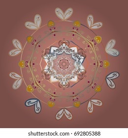 Winter snowflakes, vector background. Repeated texture for surface, wrapping paper, Snowflake on colorful background.