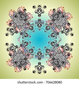 Winter snowflakes, vector background. Repeated texture for surface, wrapping paper, Snowflake on colored background.