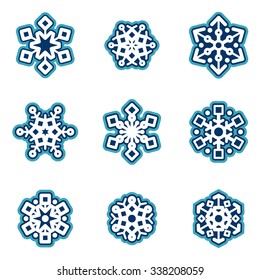 Winter snowflakes vector set. Christmas design for web and print.