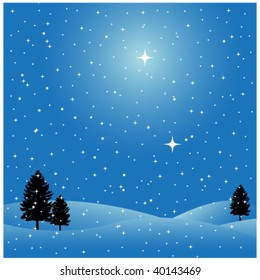 Winter snowing scene