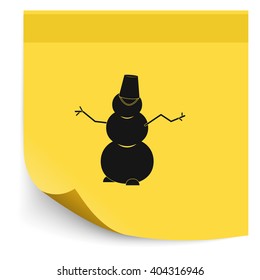 Winter snowman with bucket.