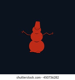 Winter snowman with bucket.