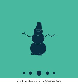 Winter snowman with bucket.