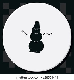 Winter snowman with bucket.