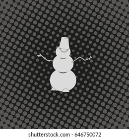 Winter snowman with bucket.