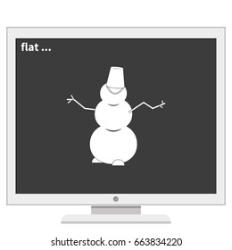 Winter snowman with bucket.