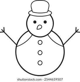 winter snowman Christmas character icon Xmas Snowman vector silhouette