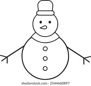 winter snowman Christmas character icon Xmas Snowman vector silhouette