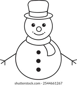 winter snowman Christmas character icon Xmas Snowman vector silhouette