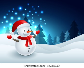 winter snowman christmas design illustration