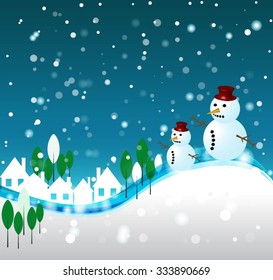 winter snowman christmas design illustration