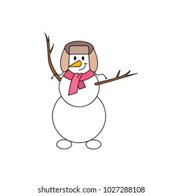 Winter snowman - eps8 vector illustration.