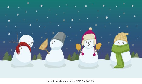 Winter Snowman Illustration