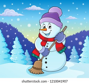 Winterschneemann Subjekt Bild 7 - eps10 Vektorgrafik.