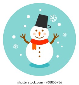 Winter snowman vector illustration vector on white background