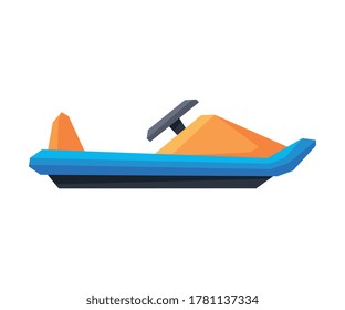 Winter Snowmobile, Snow Scooter, Outdoor Sport Equipment Vector Illustration