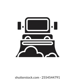 Winter Snowplow Filled Icon Vector Illustration