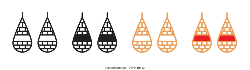 Winter Snowshoe Equipment Icons. Snow Sports Footwear and Outdoor Activity Symbols