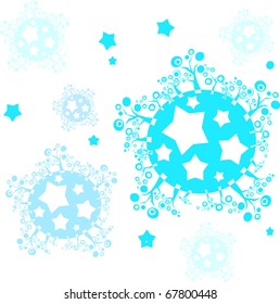 Winter snow-stars background, vector.