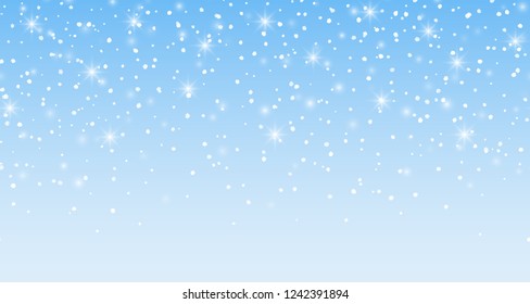 Winter snowy background. Vector seamless  border
