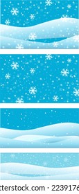 Winter snowy background vector set