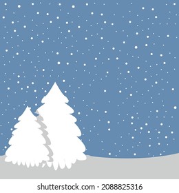Winter snowy landscape background | Christmas vector illustration