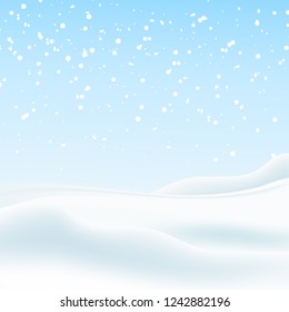 Winter snowy landscape. Christmas background for greeting card.