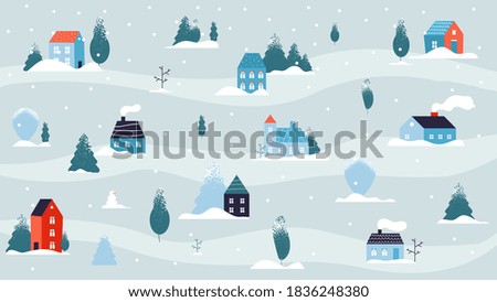 Similar – Image, Stock Photo Winter snowy panorama with Alps mountains and snow